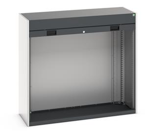 cubio cupboard housing with roller shutter door. WxDxH: 1300x525x1200mm. RAL 7035/5010 or selected Industrial Tool Storage Cupboard Roller Shutter Door Cupboards